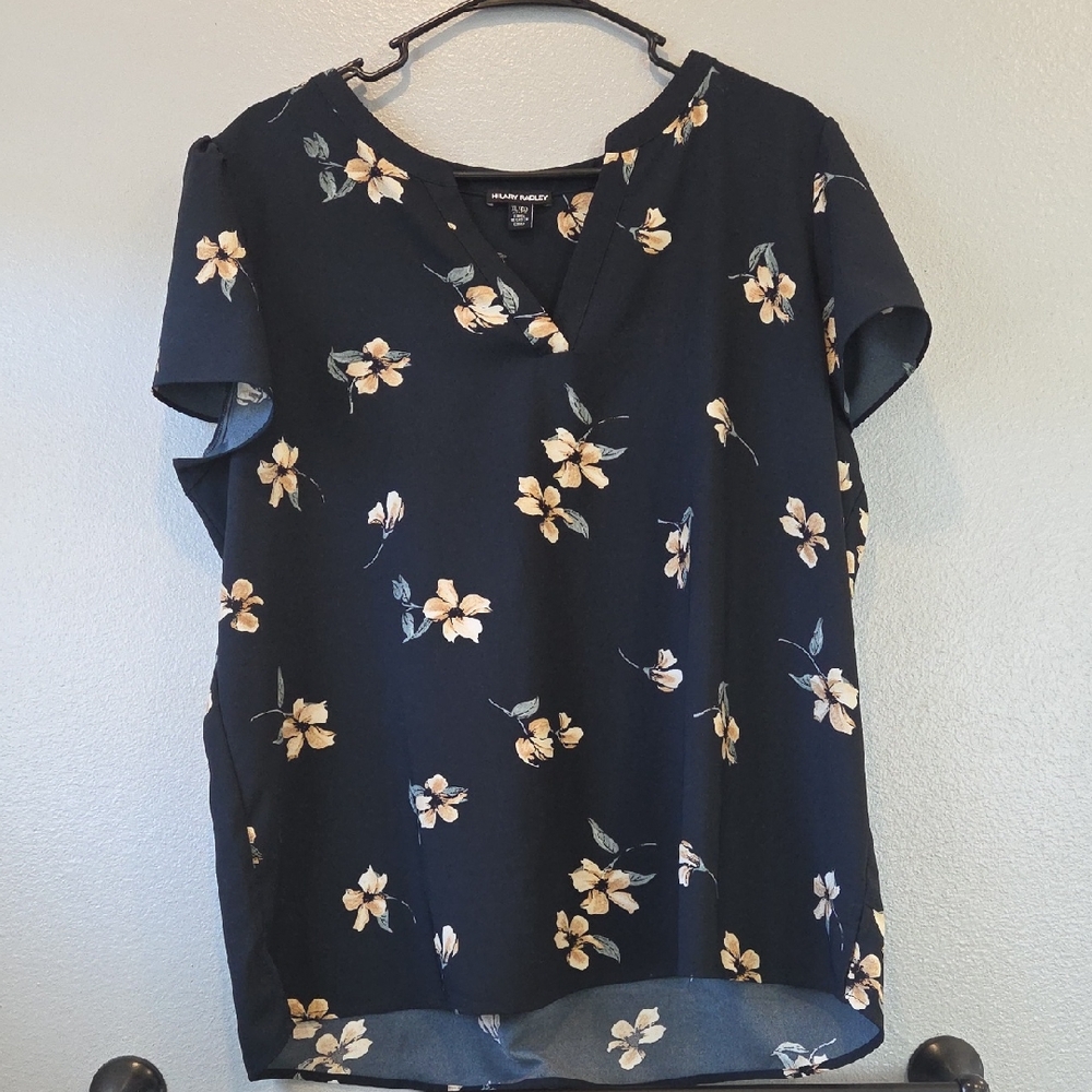Hilary Radley Floral Navy Women's Top